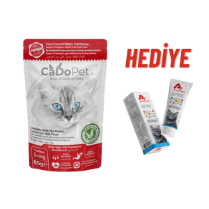 CADOPET POUCH SIĞIR ETLİ YETİŞKİN YAŞ KEDİ MAMASI 85 GR (GRAİN FREE)