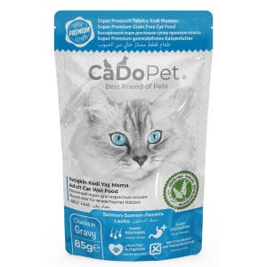 CADOPET POUCH SOMONLU YETİŞKİN YAŞ KEDİ MAMASI 85 GR (GRAİN FREE)