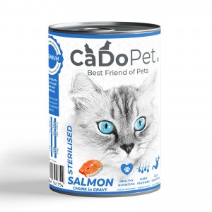 CADOPET PREMİUM YETİŞKİN KEDİ KONSERVE 400 GR - SOMONLU STERİLİSED