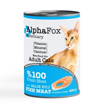 ALPHA FOX YETİŞKİN KEDİ KONSERVE 400 GR - BALIKLI (KÜP)