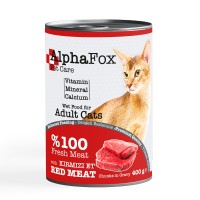 ALPHA FOX YETİŞKİN KEDİ KONSERVE 400 GR - KIRMIZI ETLİ (KÜP)
