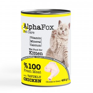 ALPHA FOX TAVUKLU YAVRU KEDİ KONSERVE 400 GR